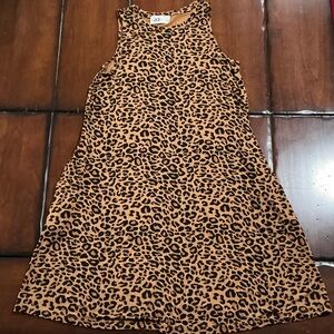 With Leopard Print Sleeveless Dress